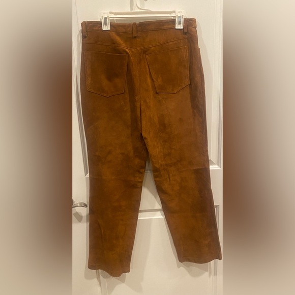 NWOT - Nordstrom Straight Leg, Genuine Suede Pants - Picture 3 of 9